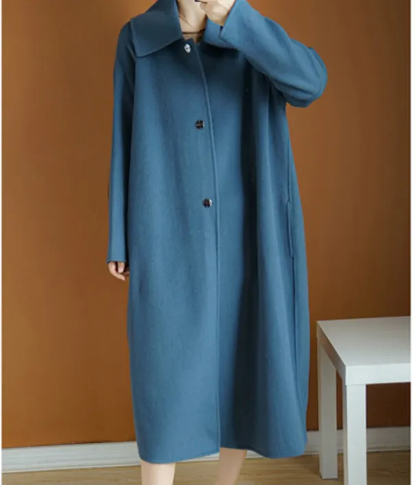 Winter Coat Handmade Long Warm Long Women Wool Coat Jacket/2266