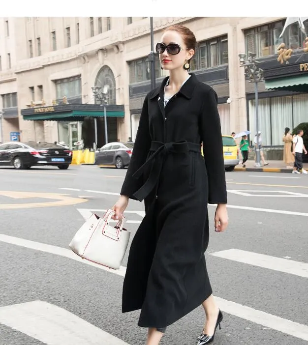 Winter Woolen Coat, Handmade Long Warm Coat, Women Wool Coat Jacket 07653