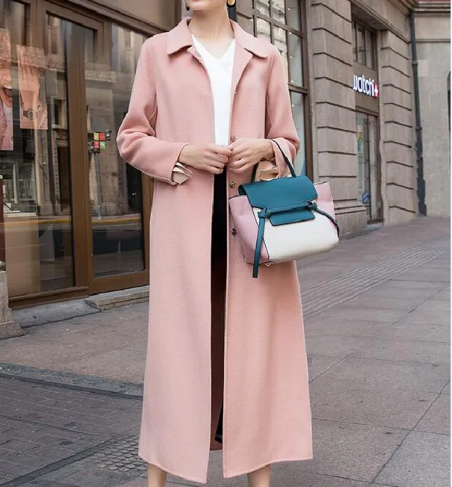 Winter Woolen Coat, Handmade Long Warm Coat, Women Wool Coat Jacket 07653