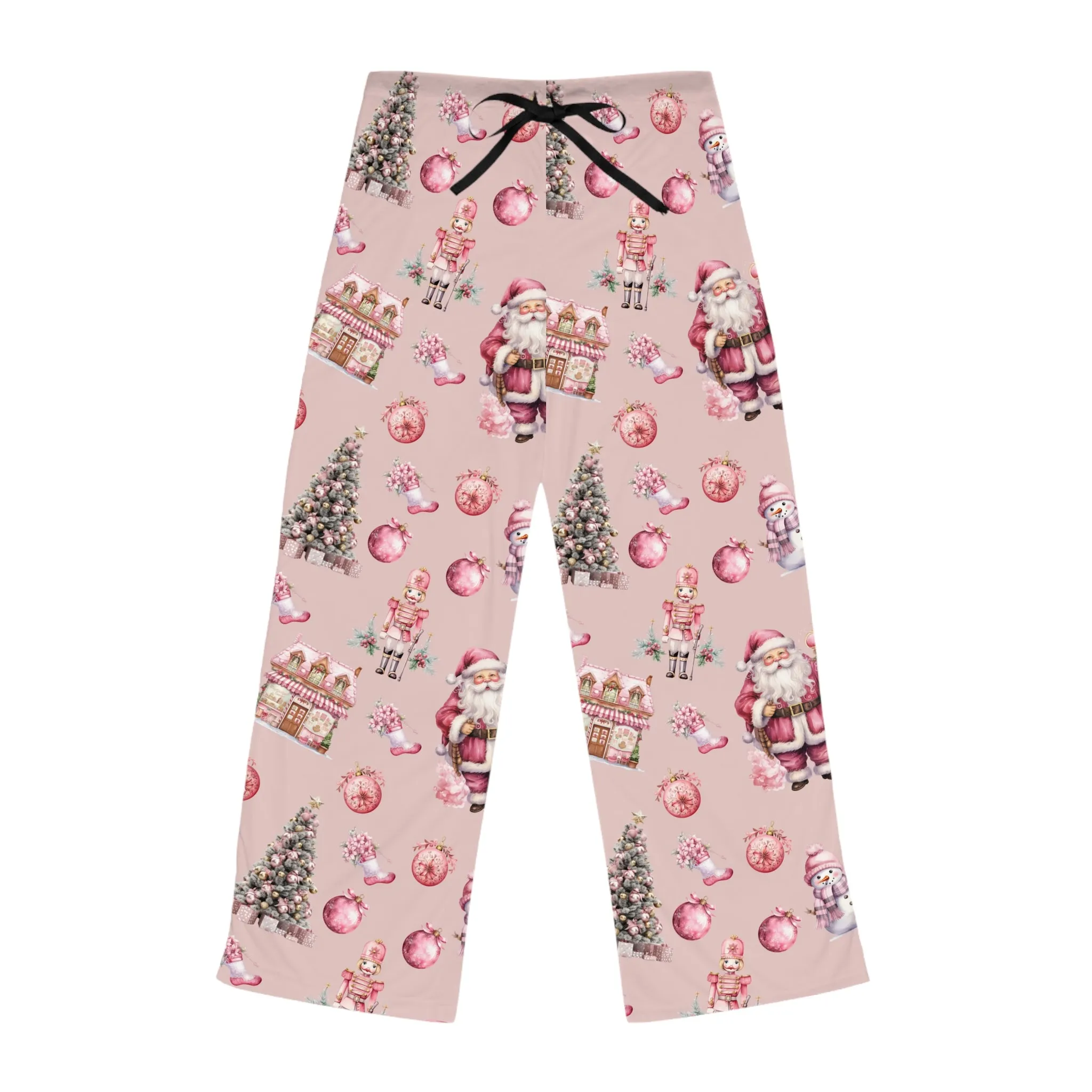 Women's Pyjama Pants, Pink Christmas, Sleepwear Bottoms