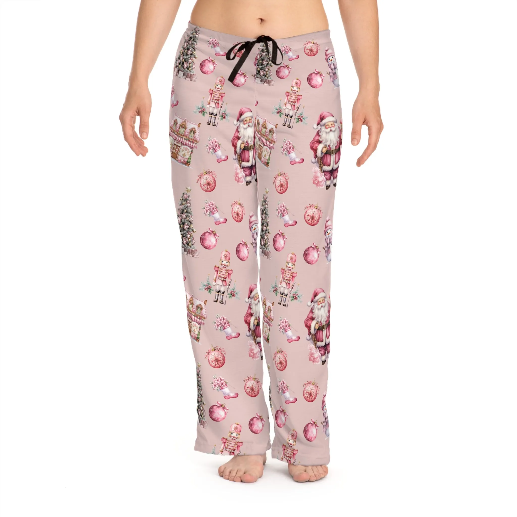 Women's Pyjama Pants, Pink Christmas, Sleepwear Bottoms