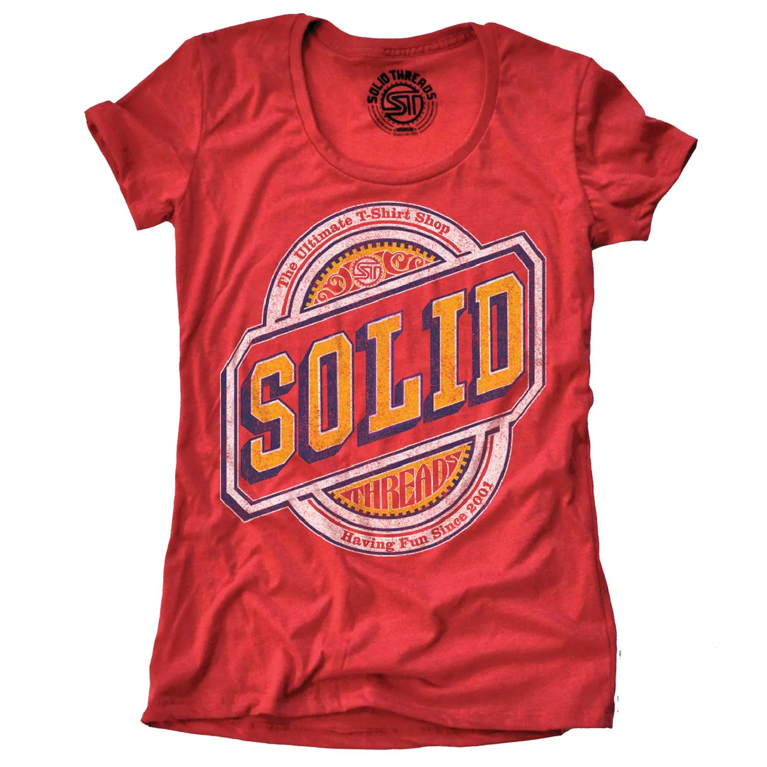 Women's Solid Threads Beer Label Logo T-shirt