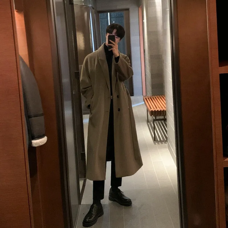 xiangtuibao - ELEGANT SINGLE-BREASTED WOOL OVERCOAT