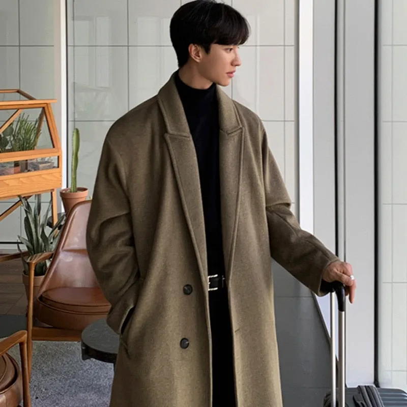 xiangtuibao - ELEGANT SINGLE-BREASTED WOOL OVERCOAT