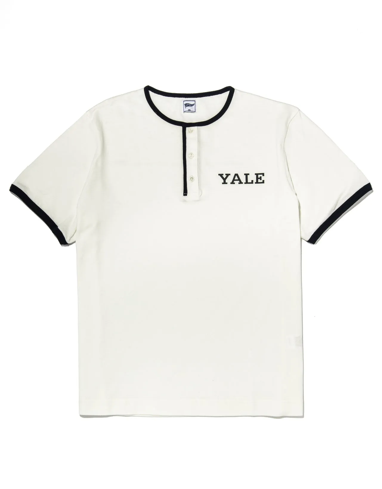 YALE PIQUE HENLEY SHIRT - WHITE