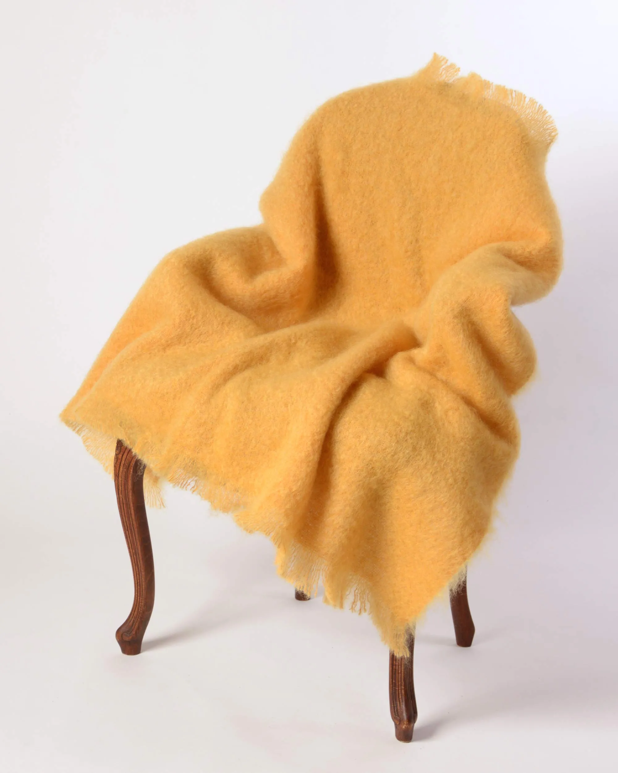 Yellow Ochre Mohair Chair Throw