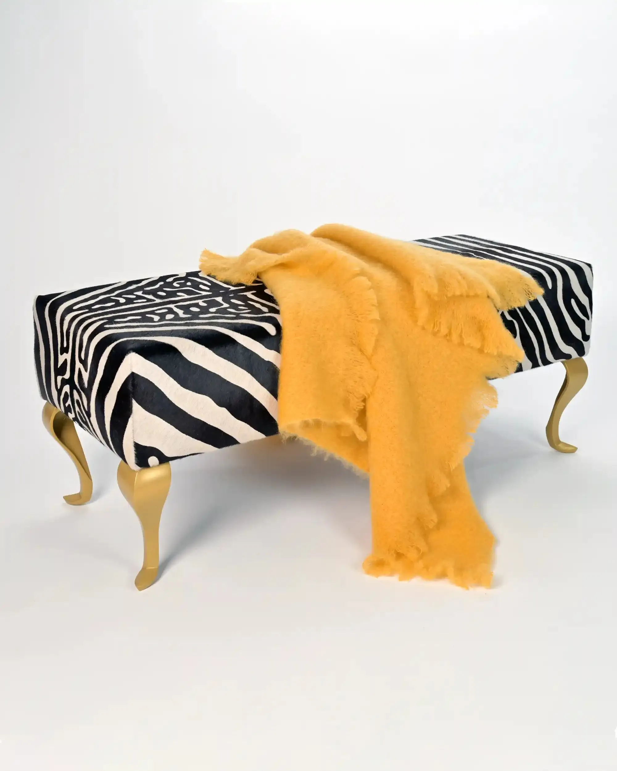 Yellow Ochre Mohair Chair Throw